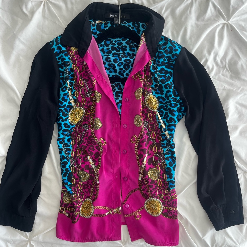 Sweet Rain Women's Pink and Blue Blazer